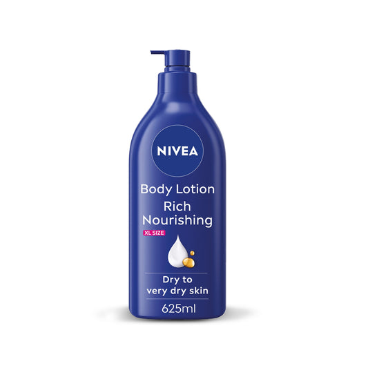Nivea Body Lotion Rich Nourishing 625 ml Deep Moisture Serum Almond Oil & Vitamin E